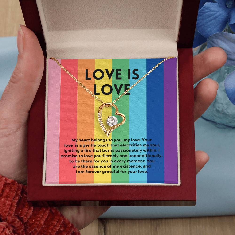 Love Is Love | Radiant Forever Love Necklace: Brilliant Keepsake of Enduring Affection πππ