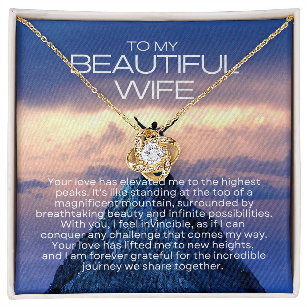 To My Beautiful Wife | Radiant Connection Necklace: Symbol of Eternal Love πππ