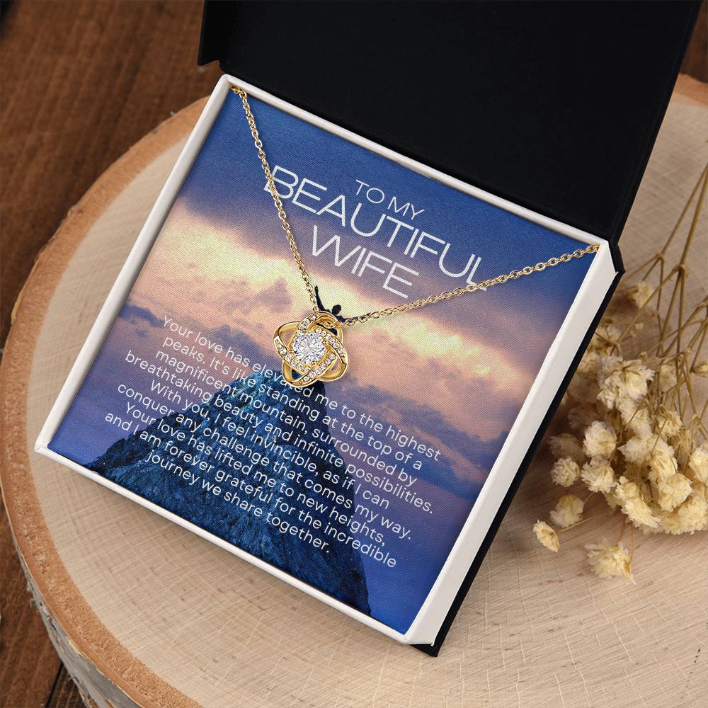To My Beautiful Wife | Radiant Connection Necklace: Symbol of Eternal Love πππ