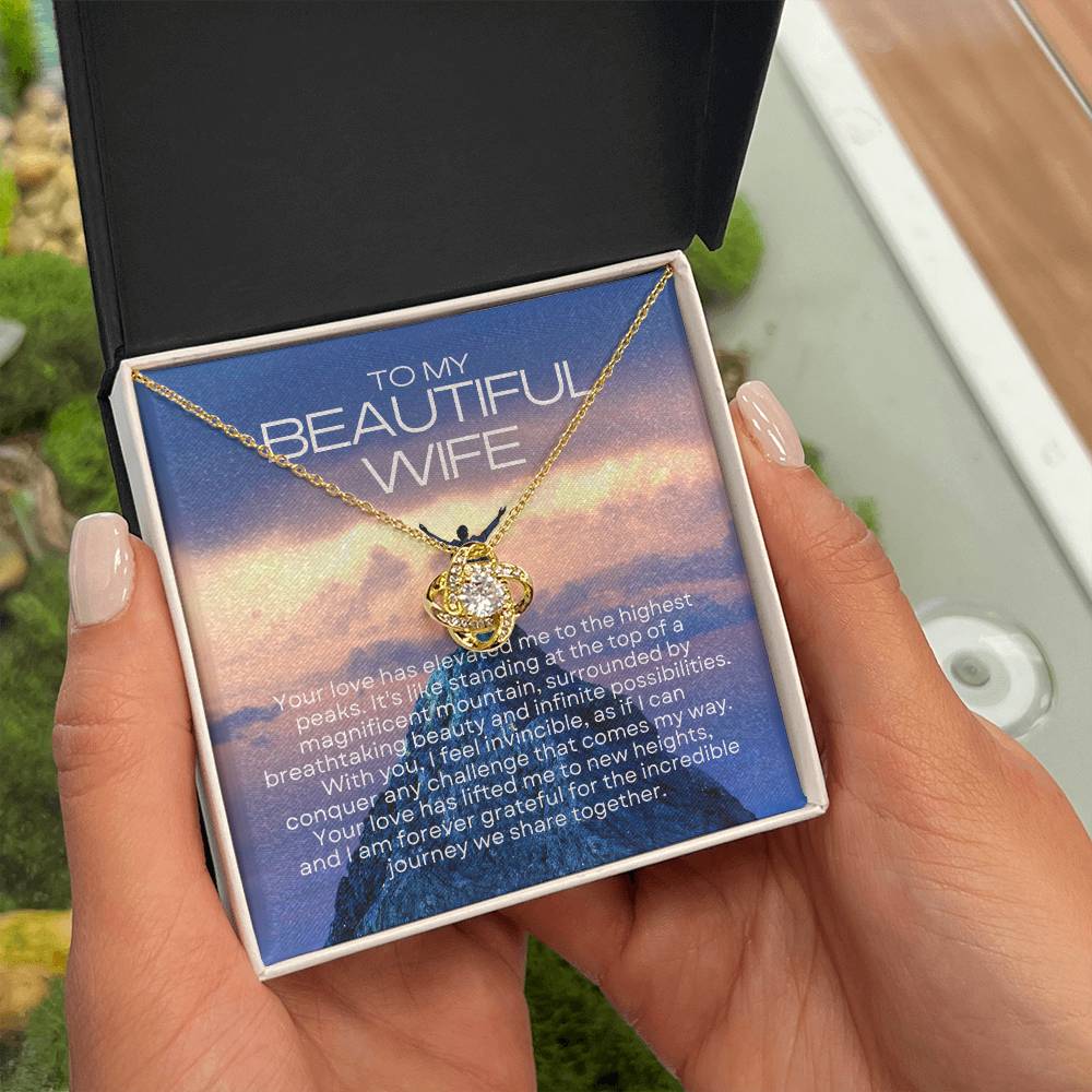To My Beautiful Wife | Radiant Connection Necklace: Symbol of Eternal Love πππ