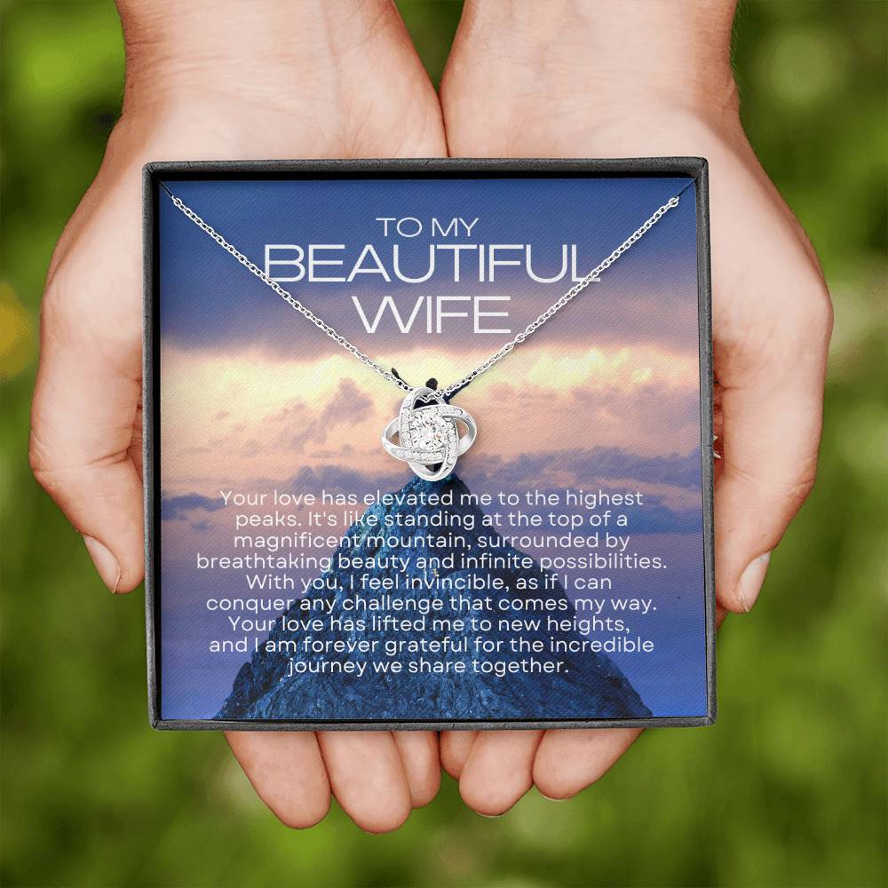 To My Beautiful Wife | Radiant Connection Necklace: Symbol of Eternal Love πππ