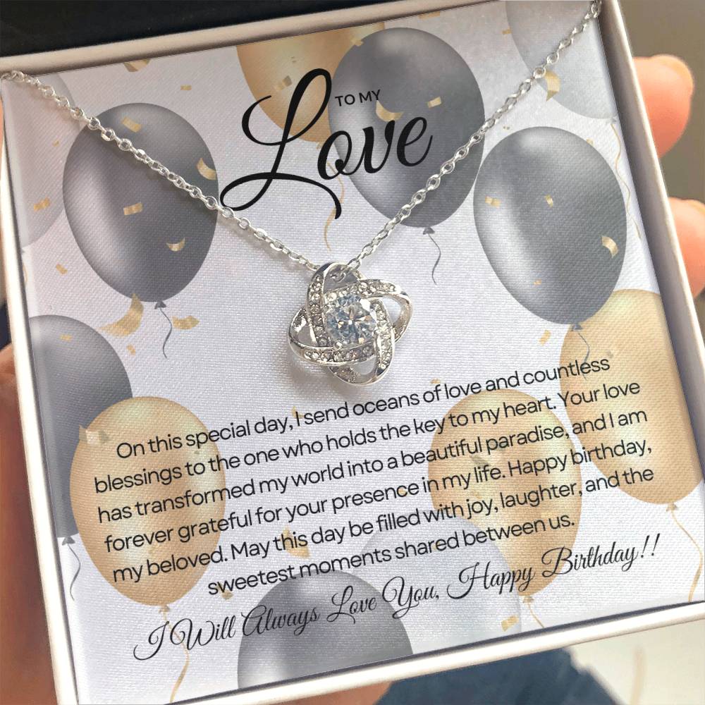 For My Love's Birthday | Joyful Knot Celebration Necklace ππβ¨
