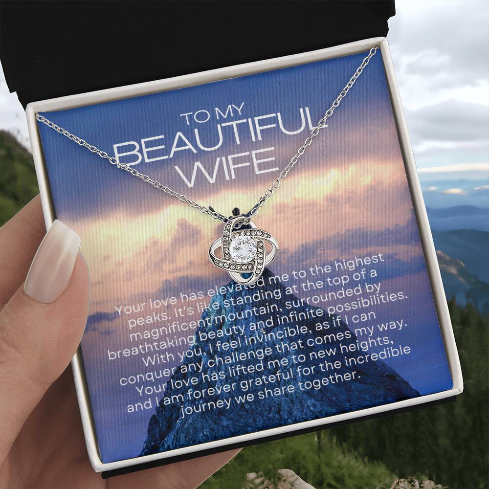 To My Beautiful Wife | Radiant Connection Necklace: Symbol of Eternal Love πππ