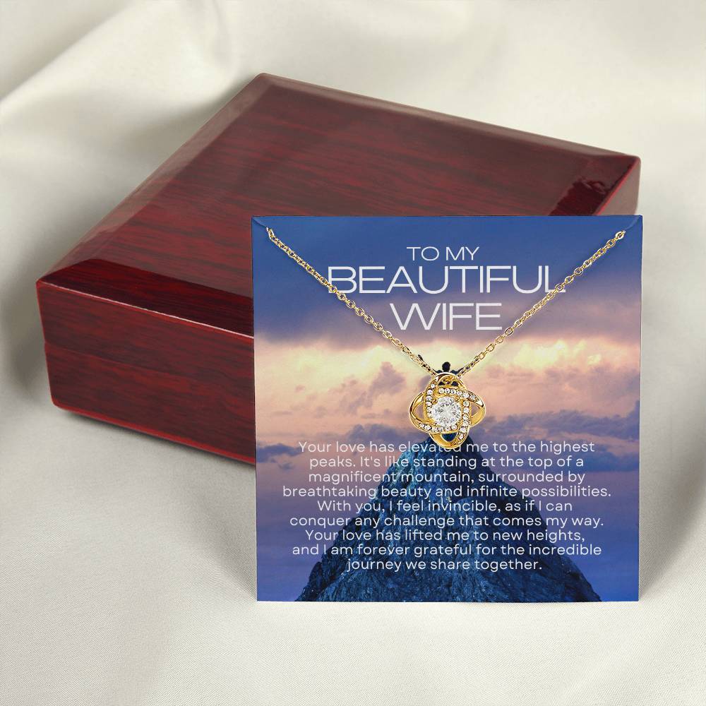 To My Beautiful Wife | Radiant Connection Necklace: Symbol of Eternal Love πππ