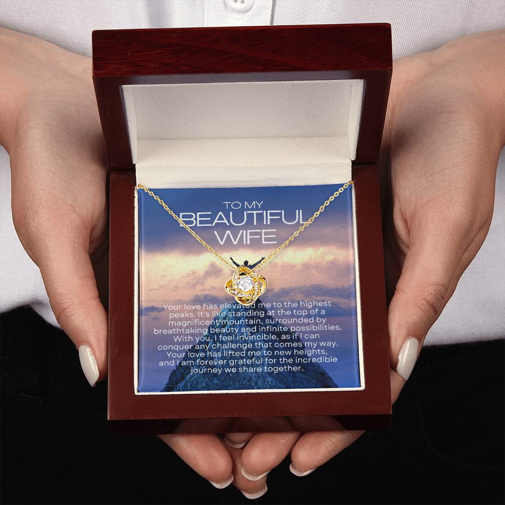 To My Beautiful Wife | Radiant Connection Necklace: Symbol of Eternal Love πππ