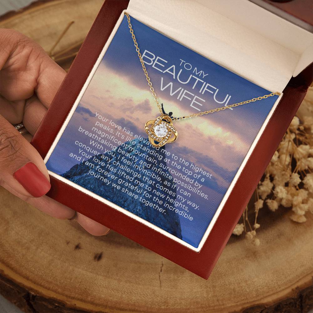 To My Beautiful Wife | Radiant Connection Necklace: Symbol of Eternal Love πππ