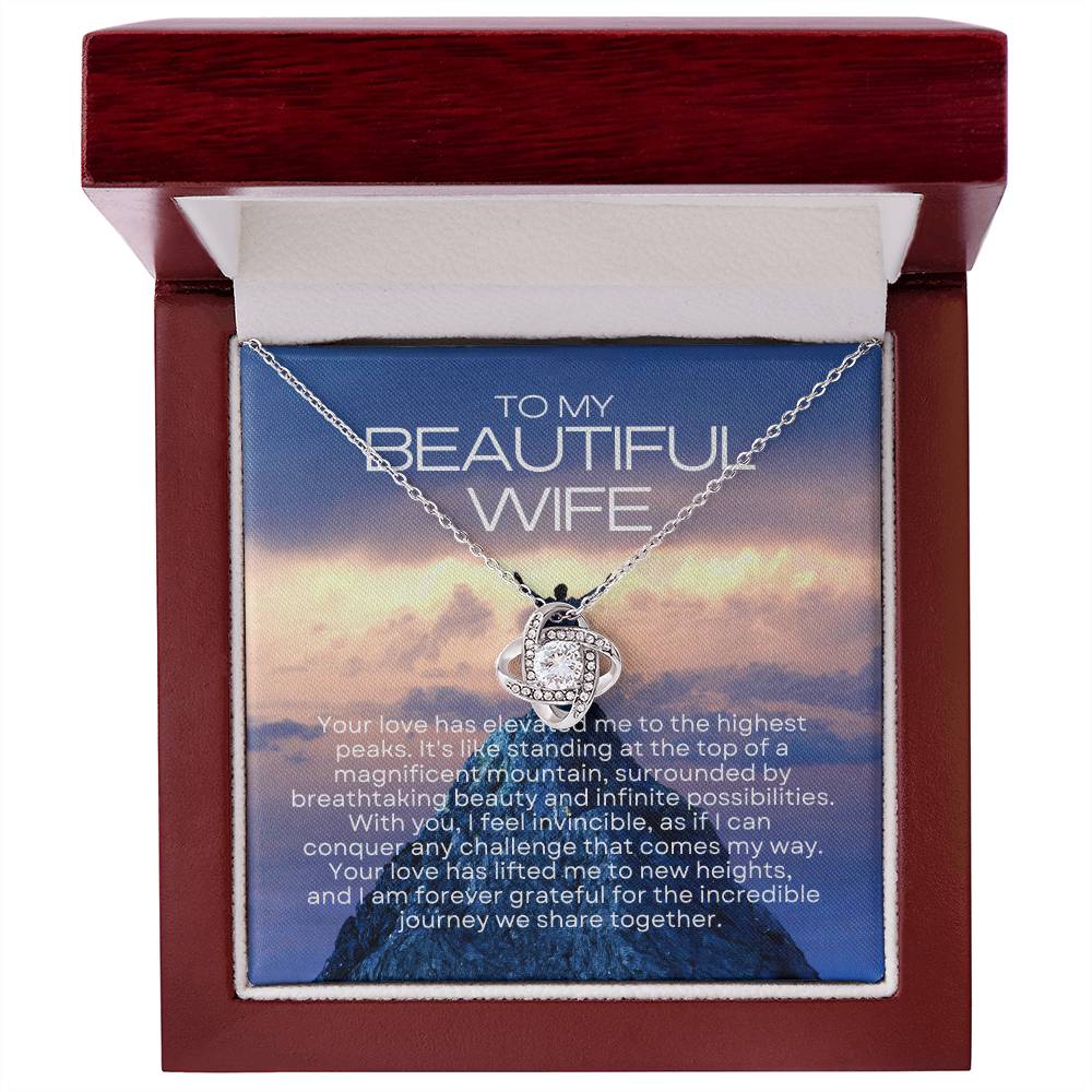 To My Beautiful Wife | Radiant Connection Necklace: Symbol of Eternal Love πππ