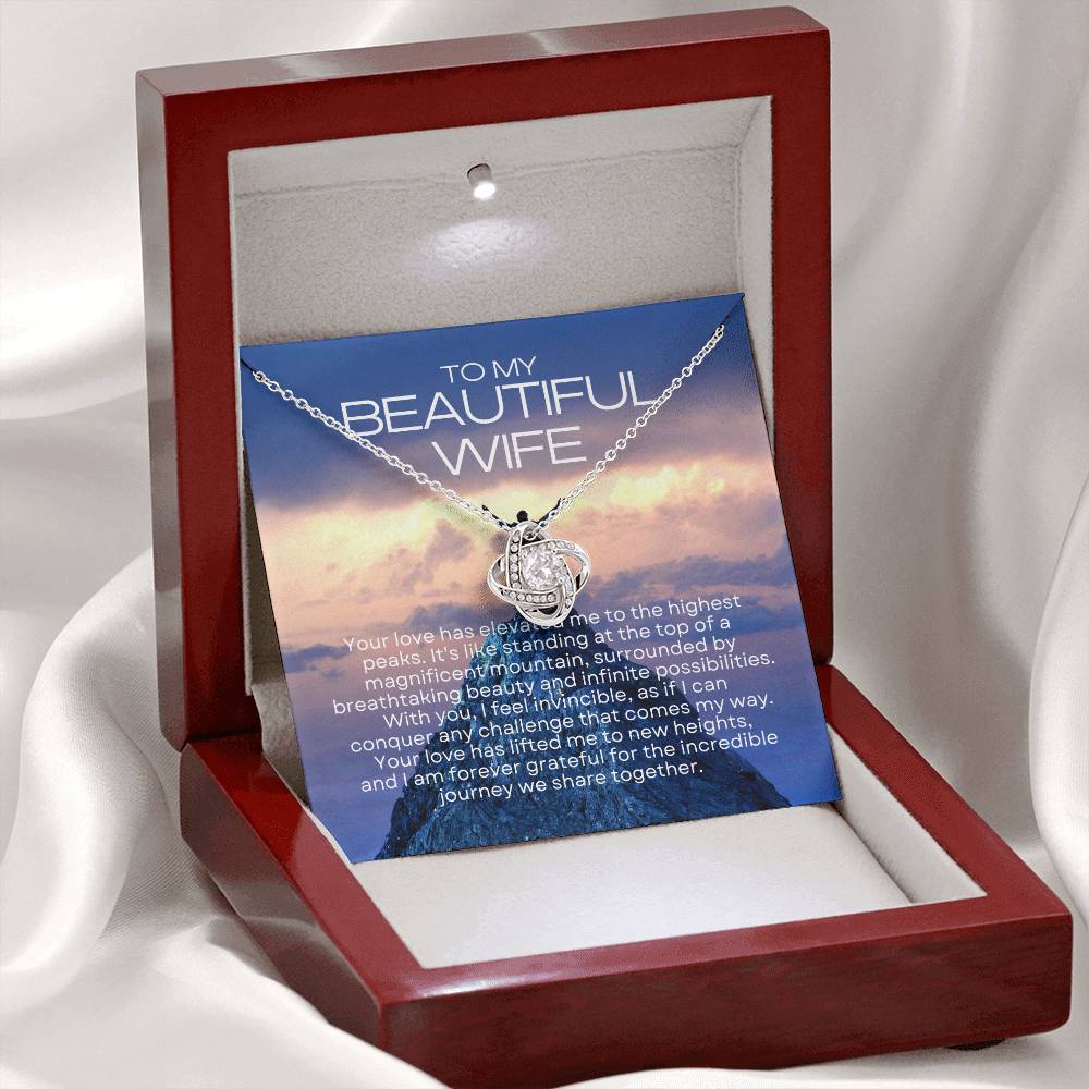 To My Beautiful Wife | Radiant Connection Necklace: Symbol of Eternal Love πππ