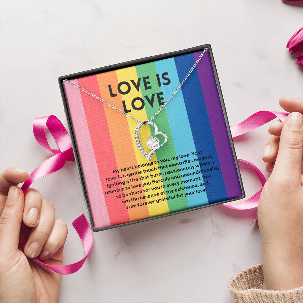 Love Is Love | Radiant Forever Love Necklace: Brilliant Keepsake of Enduring Affection πππ