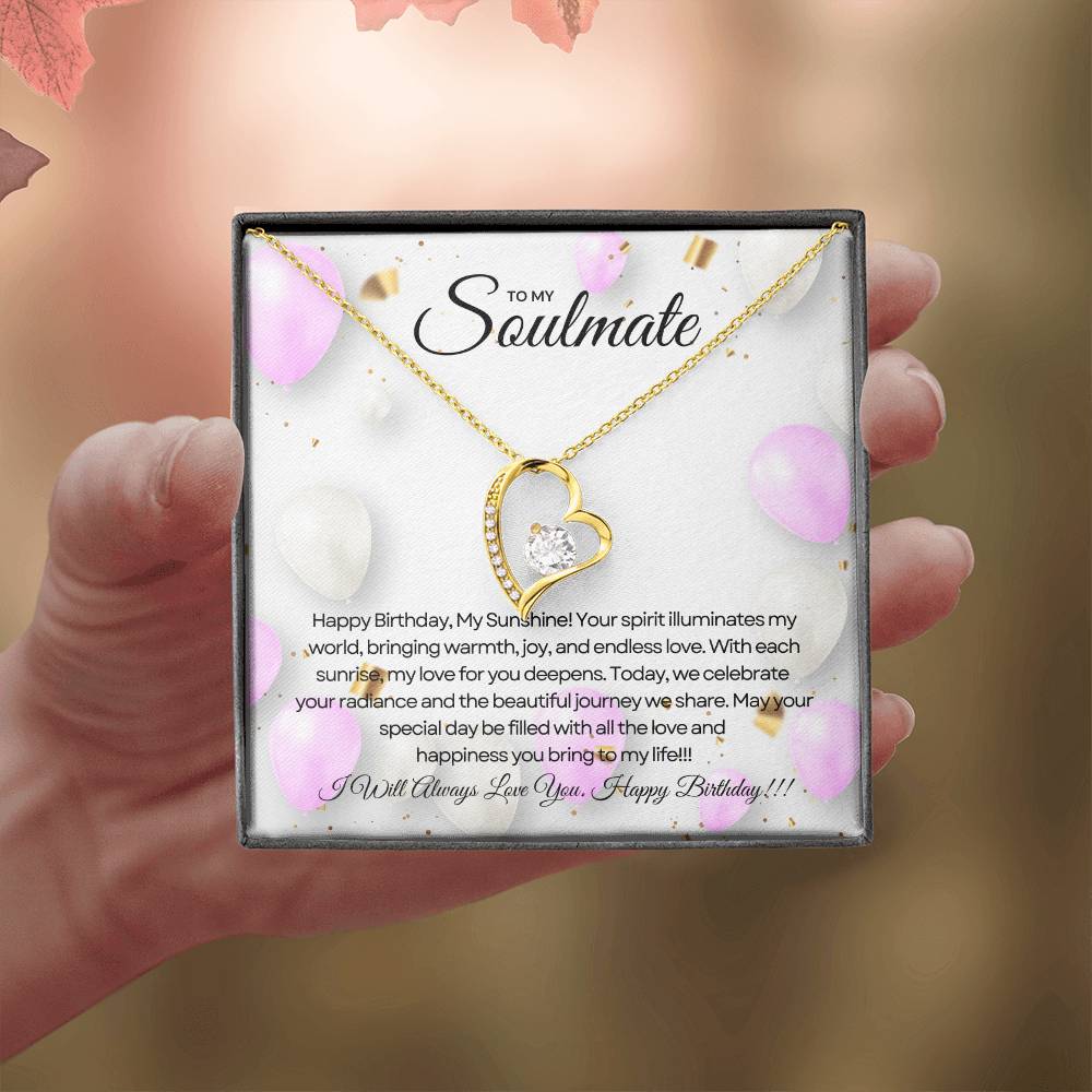 To My Love For Birthday | Radiant Heart Celebration Necklace πππ
