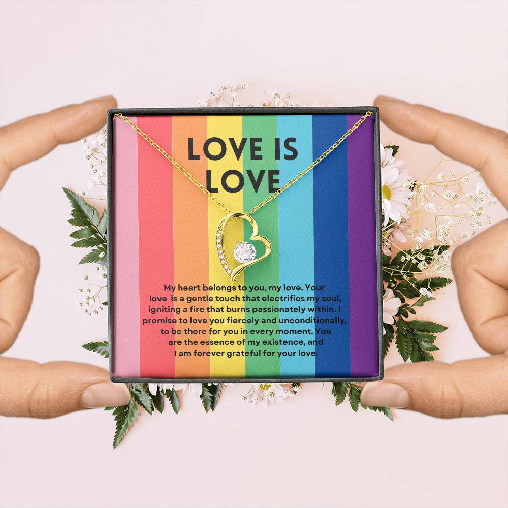 Love Is Love | Radiant Forever Love Necklace: Brilliant Keepsake of Enduring Affection πππ