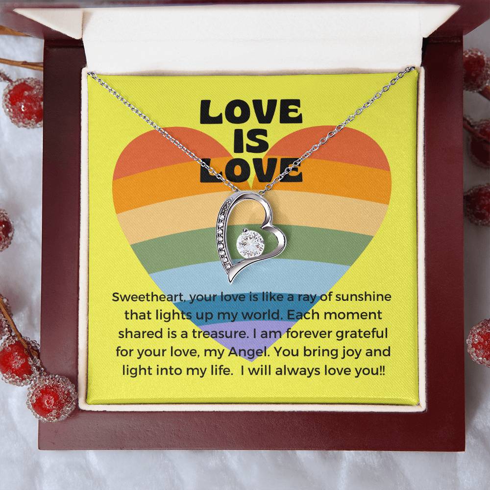 Love Is Love | Radiant Forever Love Necklace: Shining Symbol of Timeless Affection ✨💖⌛️ 💖🌈💍