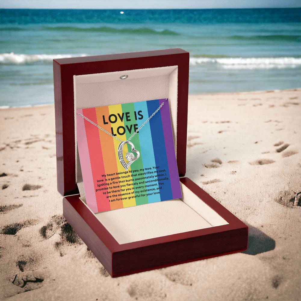 Love Is Love | Radiant Forever Love Necklace: Brilliant Keepsake of Enduring Affection 💞🌈🎁