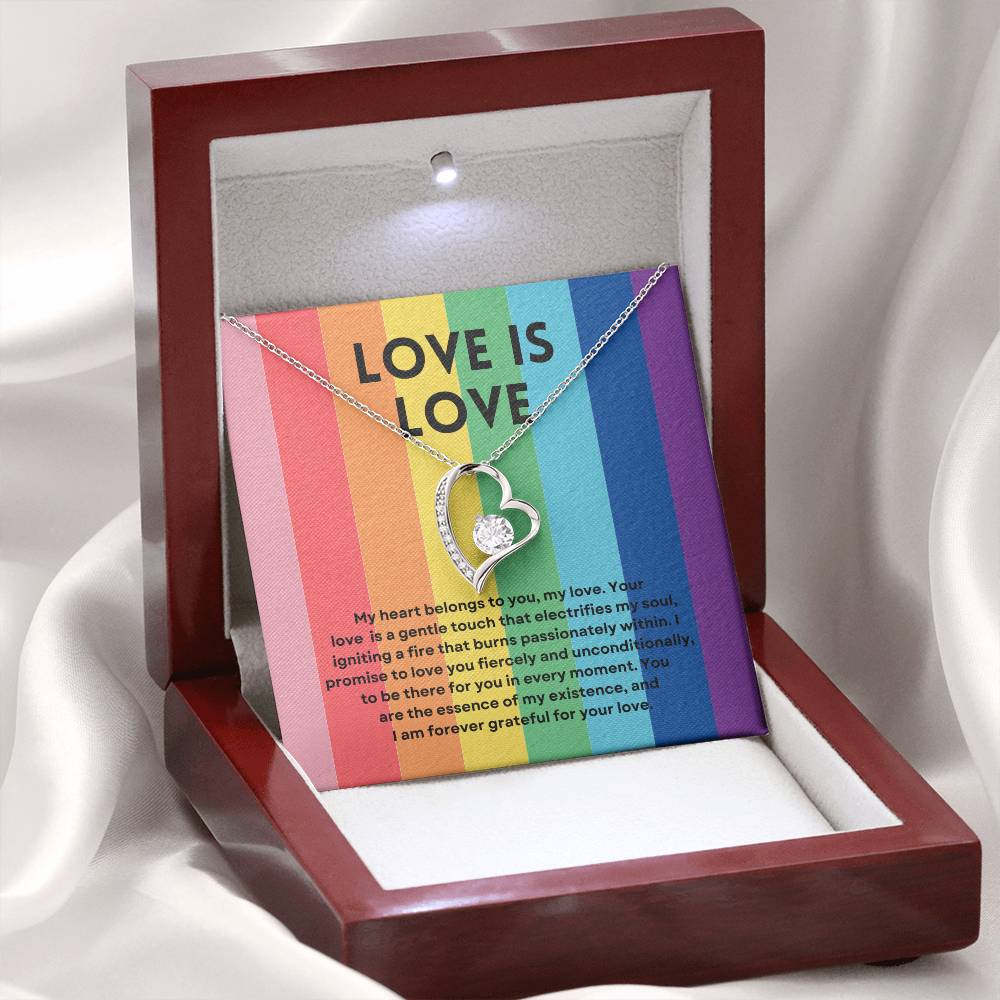 Love Is Love | Radiant Forever Love Necklace: Brilliant Keepsake of Enduring Affection 💞🌈🎁