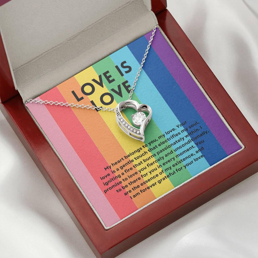 Love Is Love | Radiant Forever Love Necklace: Brilliant Keepsake of Enduring Affection 💞🌈🎁