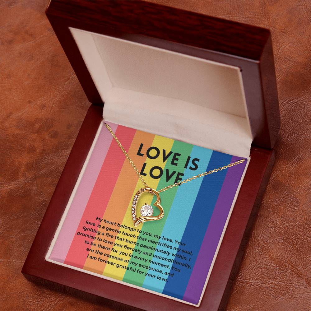 Love Is Love | Radiant Forever Love Necklace: Brilliant Keepsake of Enduring Affection 💞🌈🎁