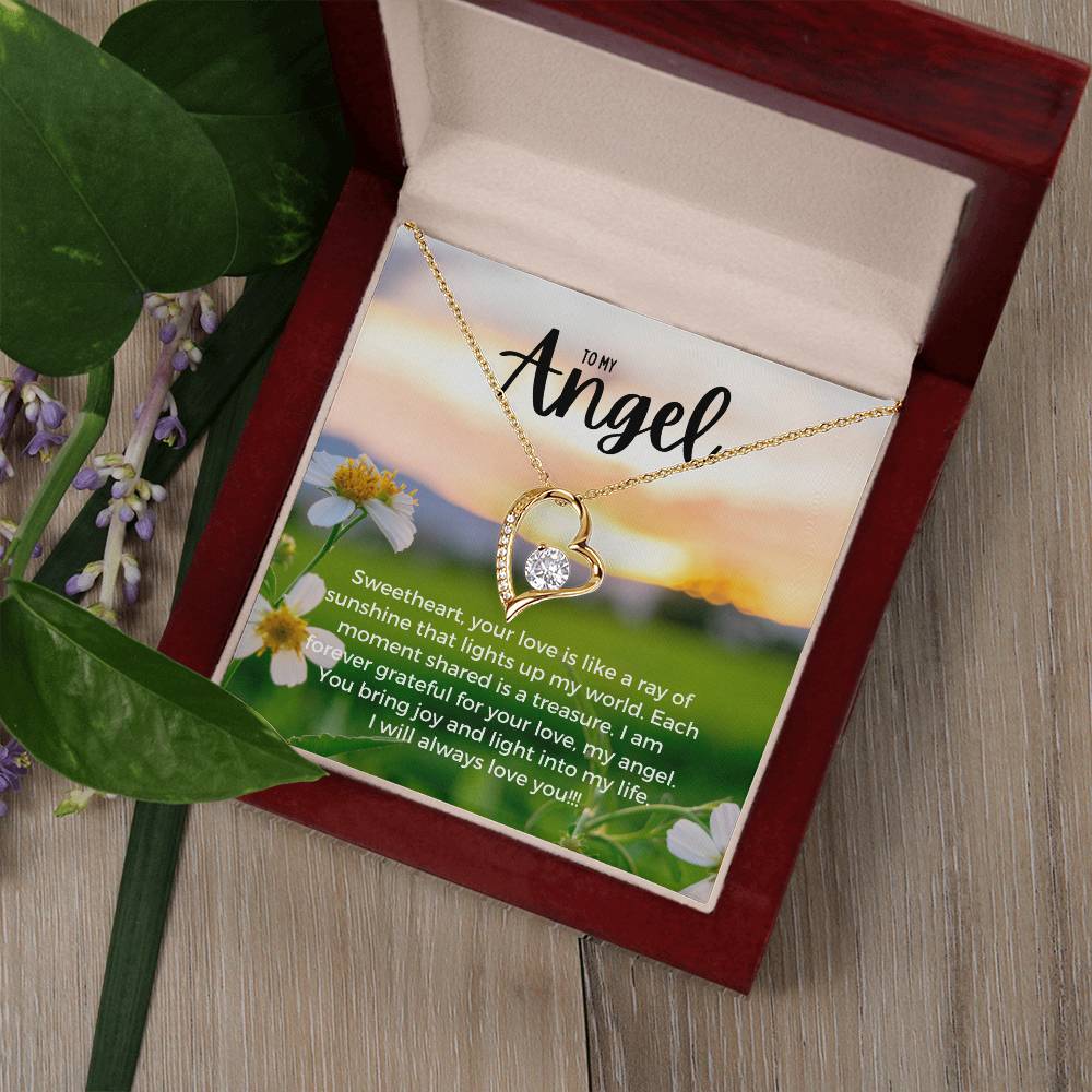 To My Angel | Enchanted Forever Love Necklace: Captivating Token of Affection 💘🎵🎁