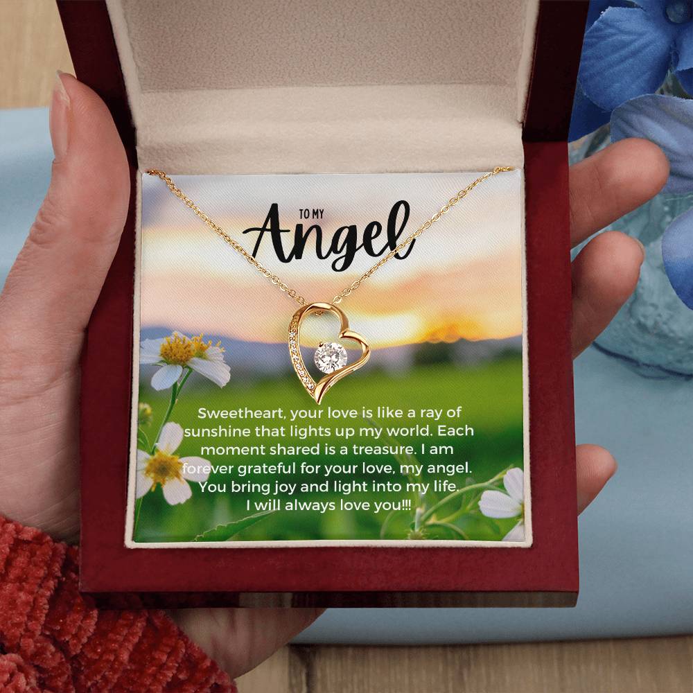 To My Angel | Enchanted Forever Love Necklace: Captivating Token of Affection 💘🎵🎁