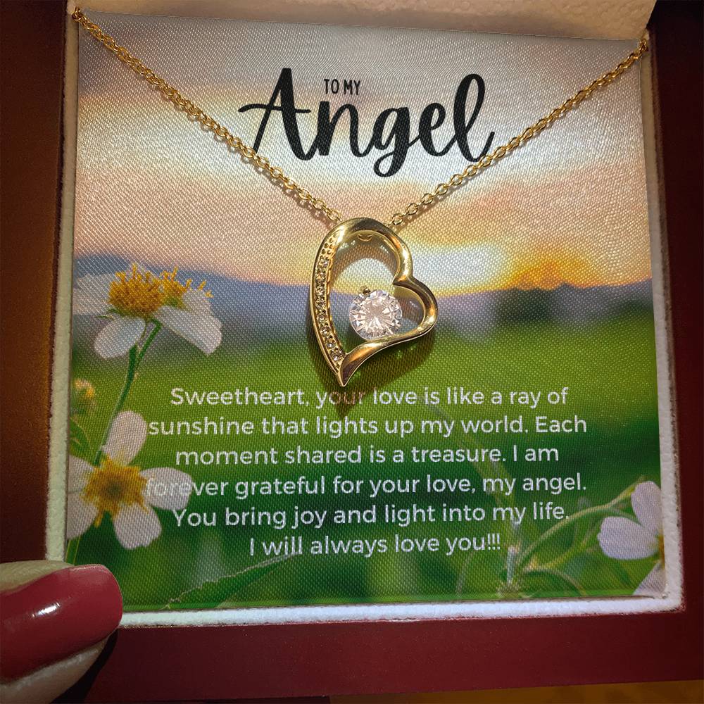 To My Angel | Enchanted Forever Love Necklace: Captivating Token of Affection 💘🎵🎁