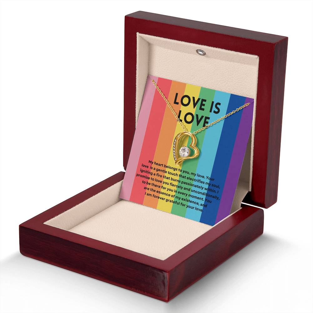 Love Is Love | Radiant Forever Love Necklace: Brilliant Keepsake of Enduring Affection 💞🌈🎁