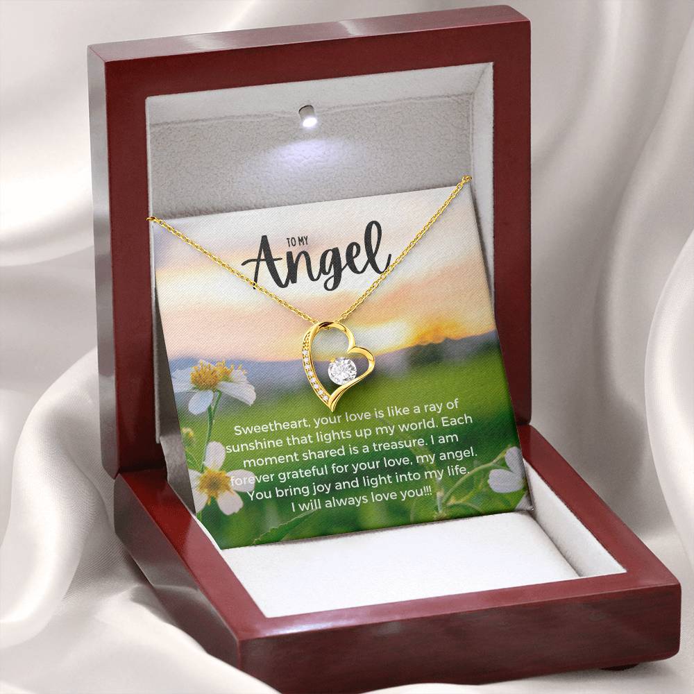 To My Angel | Enchanted Forever Love Necklace: Captivating Token of Affection 💘🎵🎁