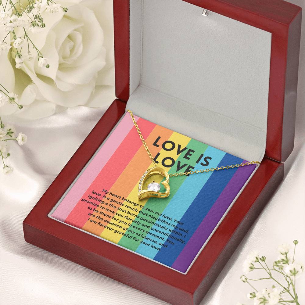 Love Is Love | Radiant Forever Love Necklace: Brilliant Keepsake of Enduring Affection 💞🌈🎁