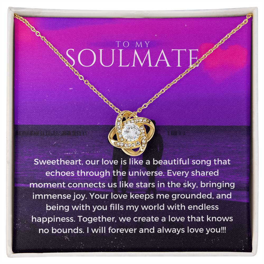 To My Soulmate | Whimsical Love Knot Pendant: Playful Symbol of Love 💗🎇💎