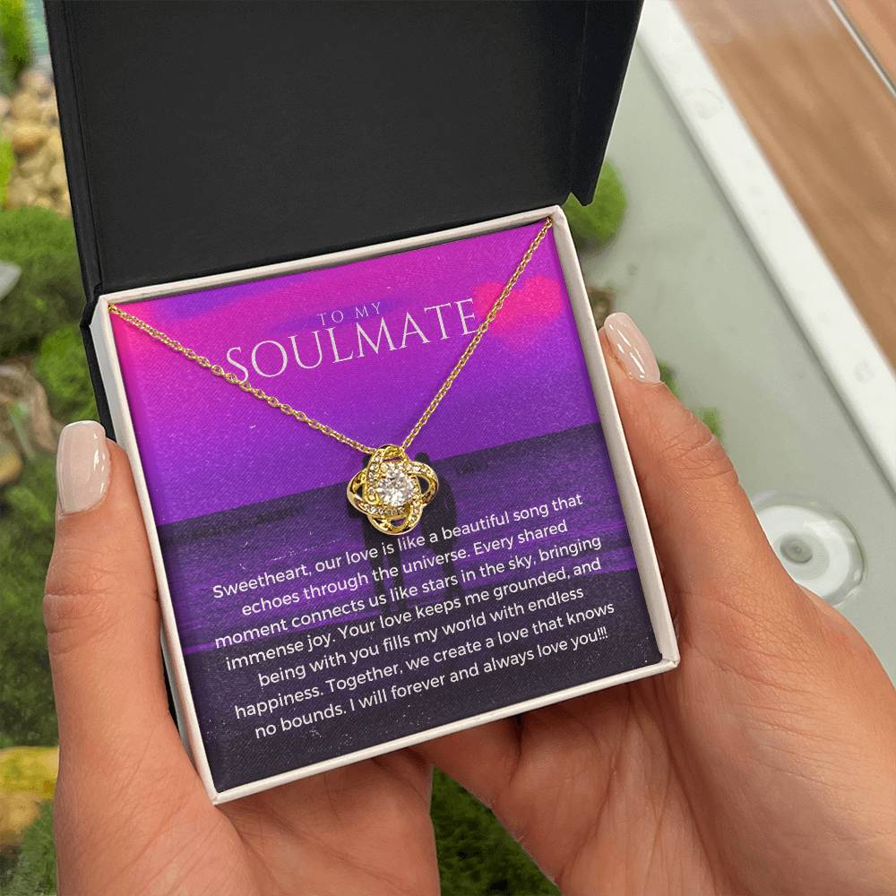 To My Soulmate | Whimsical Love Knot Pendant: Playful Symbol of Love 💗🎇💎