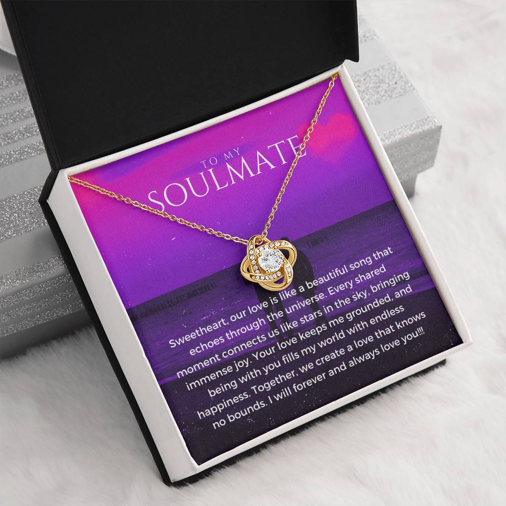 To My Soulmate | Whimsical Love Knot Pendant: Playful Symbol of Love 💗🎇💎