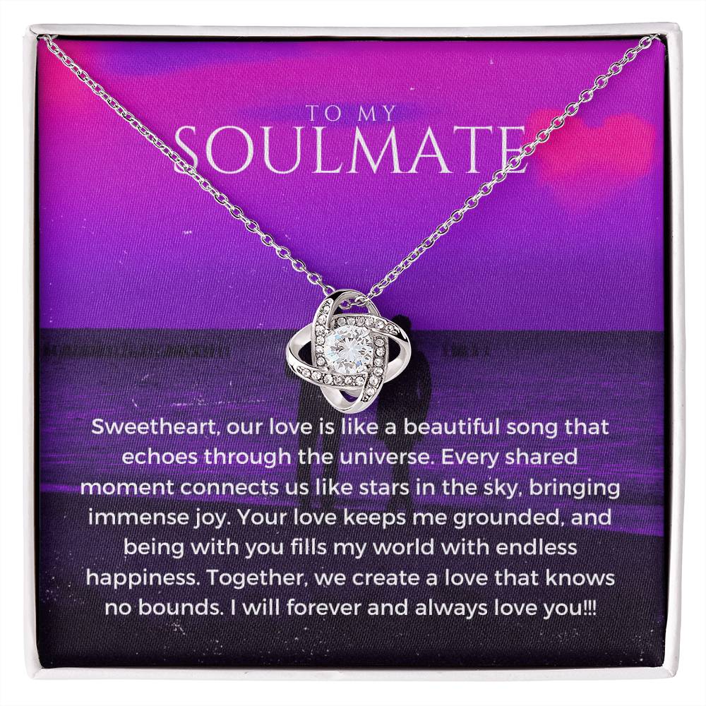 To My Soulmate | Whimsical Love Knot Pendant: Playful Symbol of Love 💗🎇💎