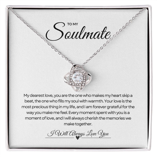 To My Soulmate | Delicate Love Knot Pendant 🌸🎀💍