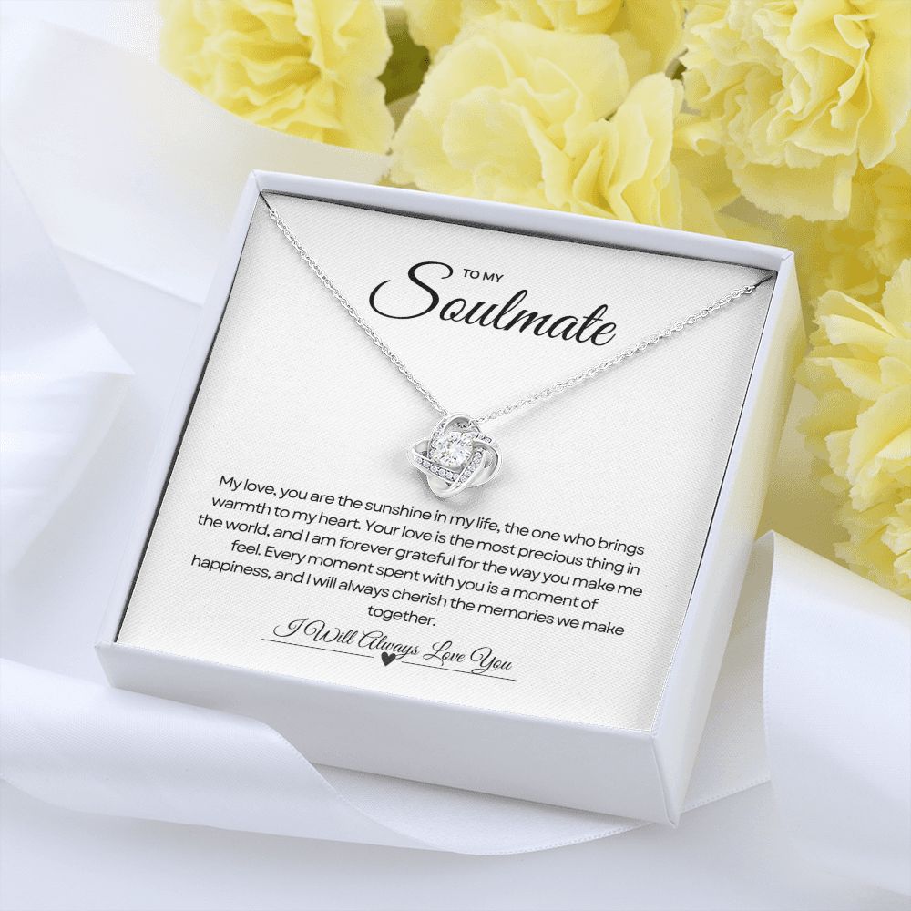 To My Soulmate | Unity Love Knot Necklace 💜🖤❤️