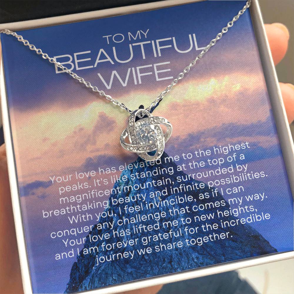 To My Beautiful Wife |  Radiant Connection Necklace: Symbol of Eternal Love 💗🔄💎