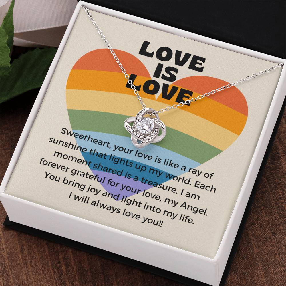 Love Is Love | Gleaming Forever Love Pendant: Mesmerizing Token of Eternal Devotion  💖🌈💍