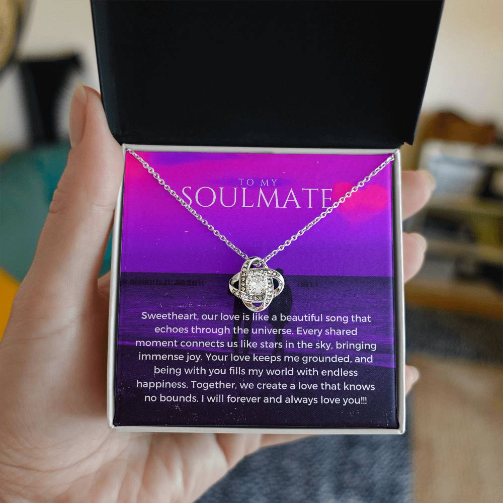 To My Soulmate | Whimsical Love Knot Pendant: Playful Symbol of Love 💗🎇💎