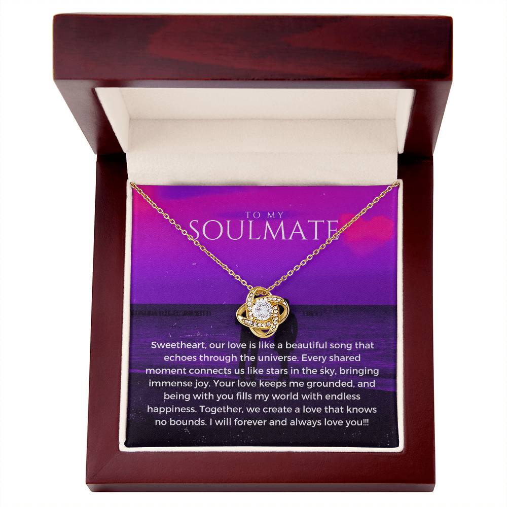 To My Soulmate | Whimsical Love Knot Pendant: Playful Symbol of Love 💗🎇💎