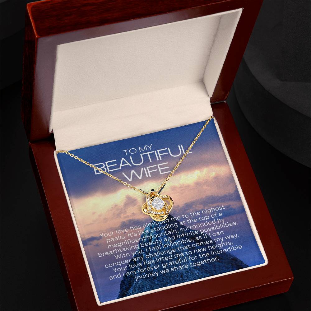 To My Beautiful Wife |  Radiant Connection Necklace: Symbol of Eternal Love 💗🔄💎