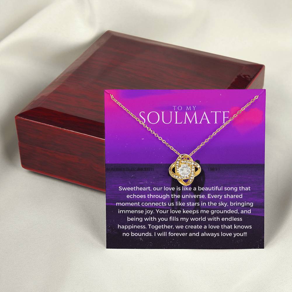 To My Soulmate | Whimsical Love Knot Pendant: Playful Symbol of Love 💗🎇💎