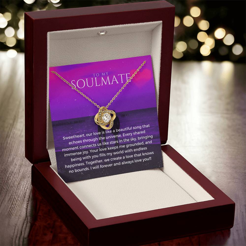 To My Soulmate | Whimsical Love Knot Pendant: Playful Symbol of Love 💗🎇💎