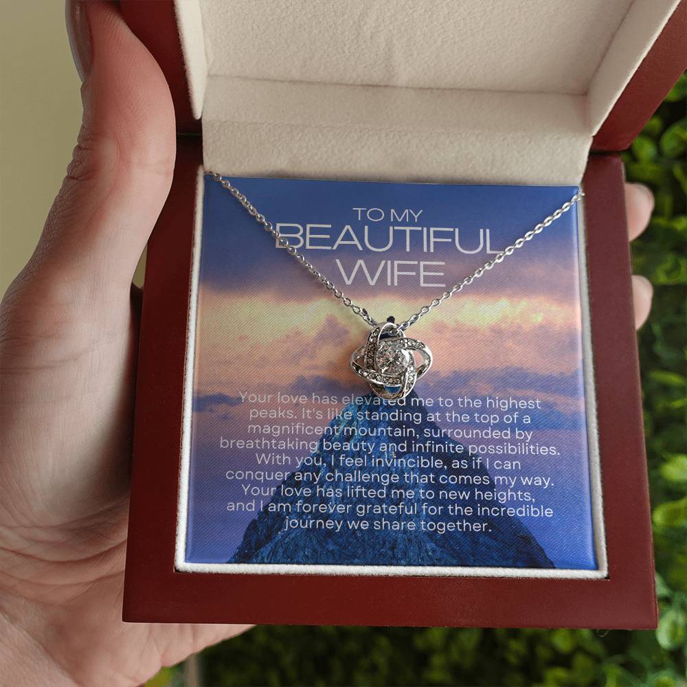 To My Beautiful Wife |  Radiant Connection Necklace: Symbol of Eternal Love 💗🔄💎