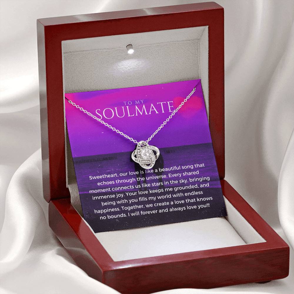 To My Soulmate | Whimsical Love Knot Pendant: Playful Symbol of Love 💗🎇💎