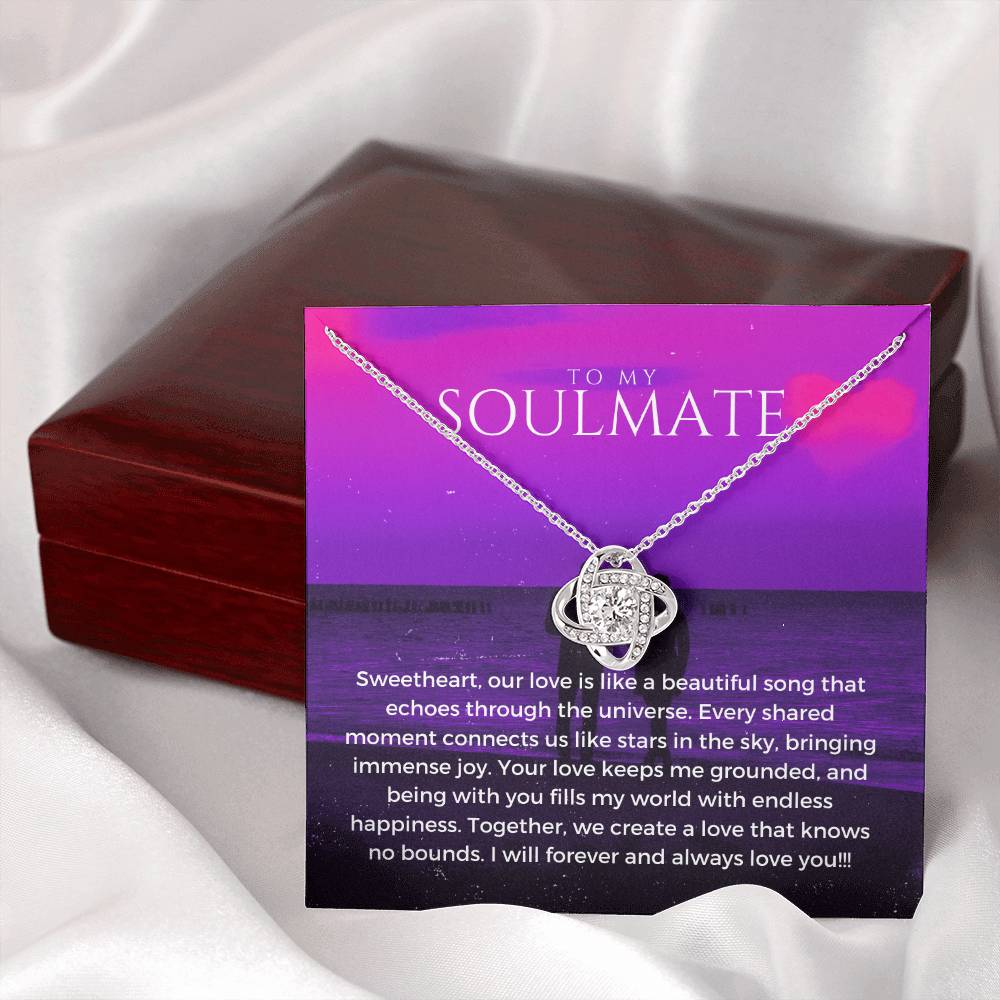 To My Soulmate | Whimsical Love Knot Pendant: Playful Symbol of Love 💗🎇💎