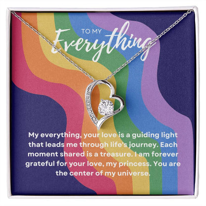 To My Everything | Sparkling Devotion Pendant Necklace: Forever Love Symbol💖🌈💎