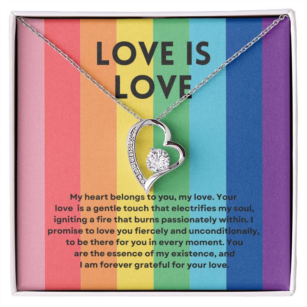 Love Is Love | Radiant Forever Love Necklace: Brilliant Keepsake of Enduring Affection 💞🌈🎁