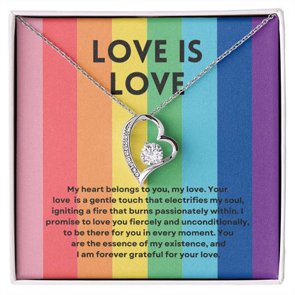 Love Is Love | Radiant Forever Love Necklace: Brilliant Keepsake of Enduring Affection 💞🌈🎁