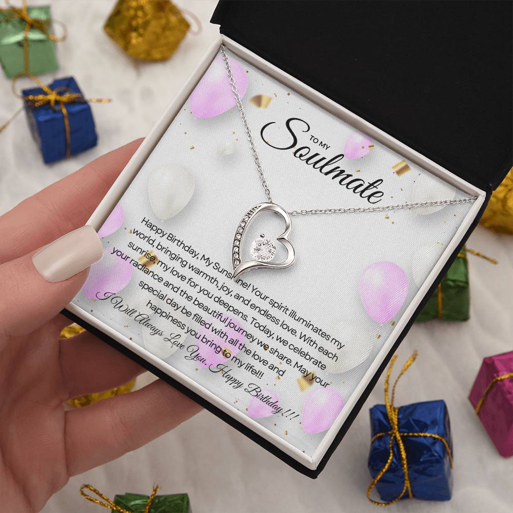 To My Love For Birthday | Radiant Heart Celebration Necklace 💝🎉🌟