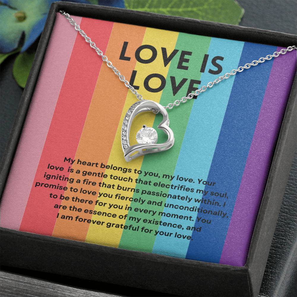 Love Is Love | Radiant Forever Love Necklace: Brilliant Keepsake of Enduring Affection 💞🌈🎁