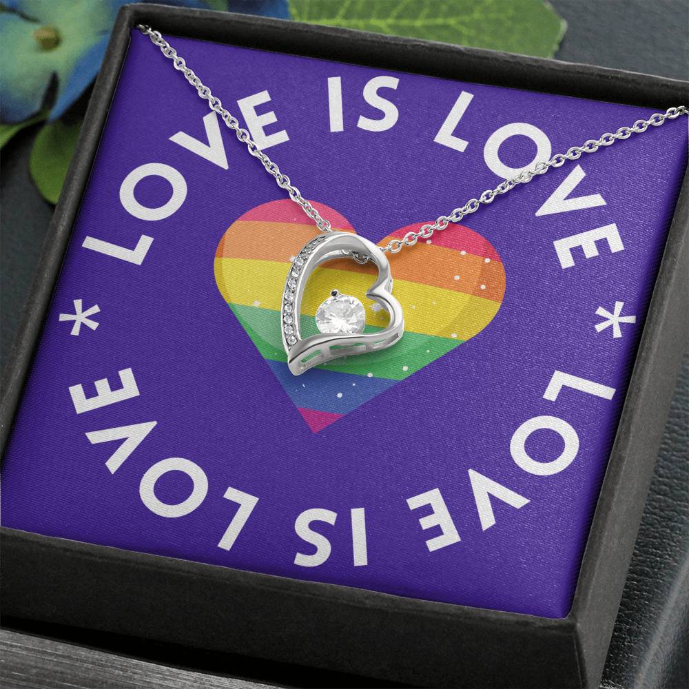 Love Is Love | Forever Love Heart Necklace: Symbolic Token of Everlasting Affection 💗⏳🔗