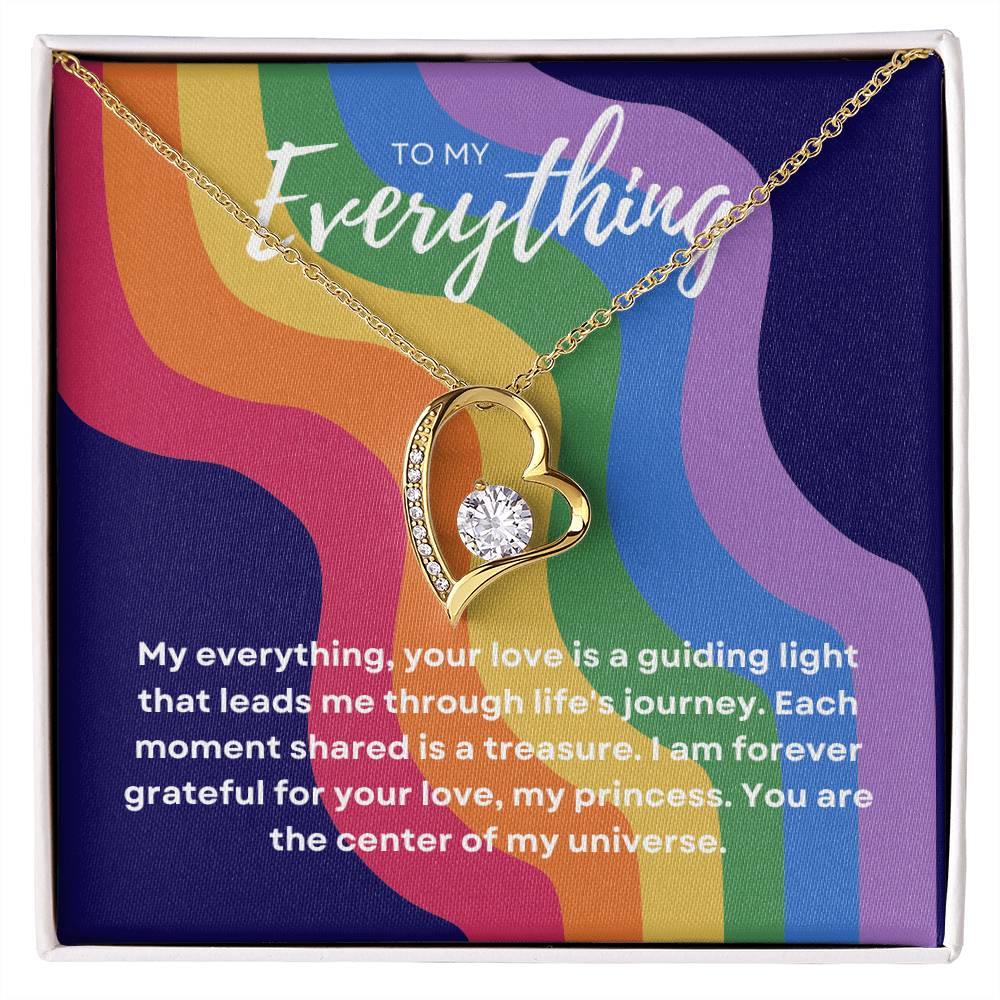 To My Everything | Sparkling Devotion Pendant Necklace: Forever Love Symbol💖🌈💎