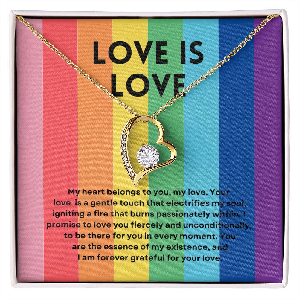 Love Is Love | Radiant Forever Love Necklace: Brilliant Keepsake of Enduring Affection 💞🌈🎁